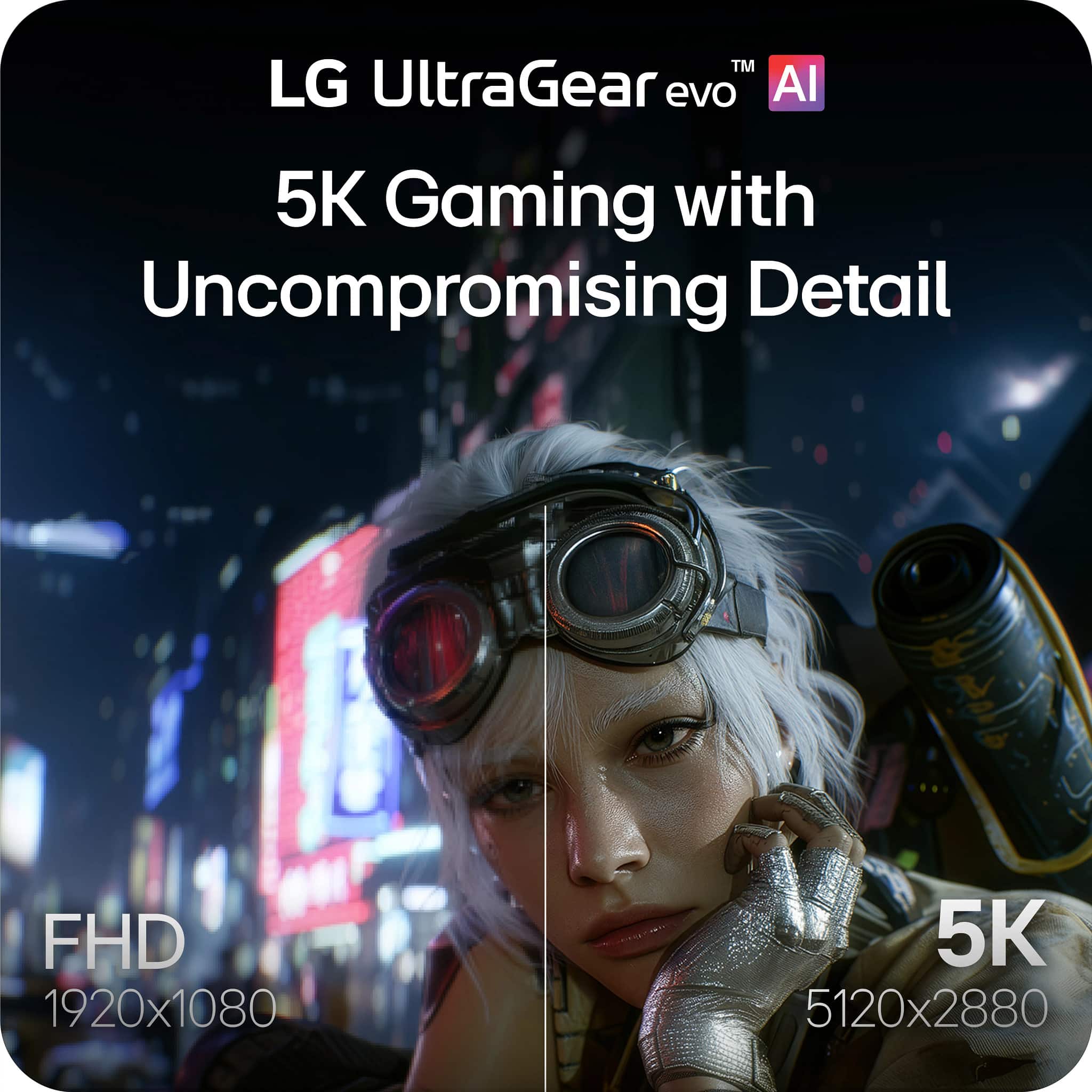 LG - UltraGear evo AI GM9 27" 5K Hyper Mini LED 165Hz 1ms G-SYNC FreeSync Premium Gaming Monitor with DisplayHDR1000 - Black