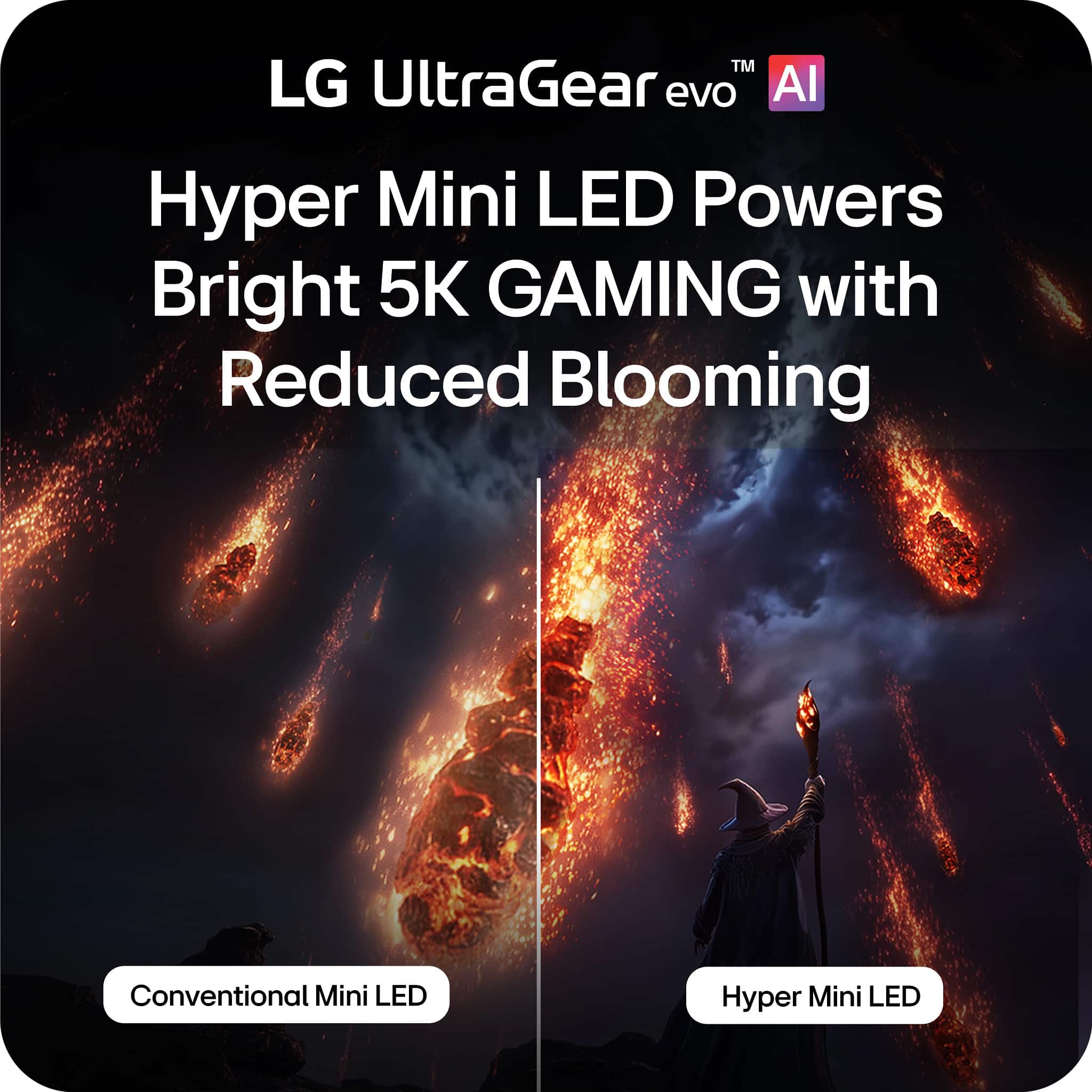 LG - UltraGear evo AI GM9 27" 5K Hyper Mini LED 165Hz 1ms G-SYNC FreeSync Premium Gaming Monitor with DisplayHDR1000 - Black