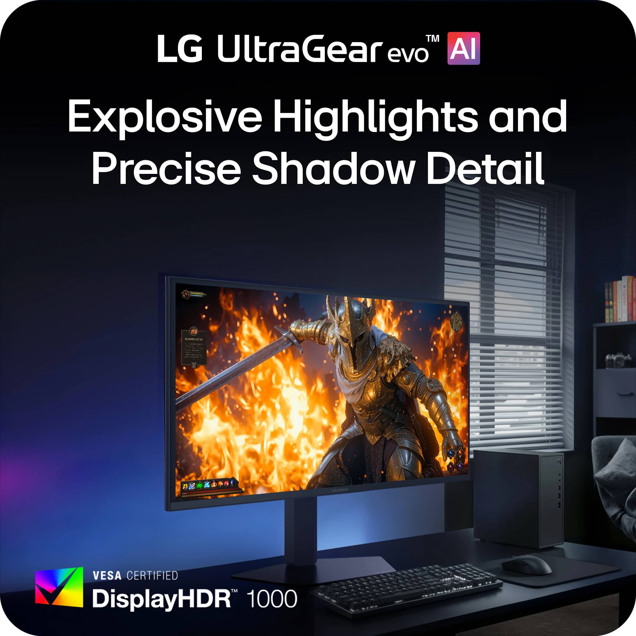 LG - UltraGear evo AI GM9 27" 5K Hyper Mini LED 165Hz 1ms G-SYNC FreeSync Premium Gaming Monitor with DisplayHDR1000 - Black