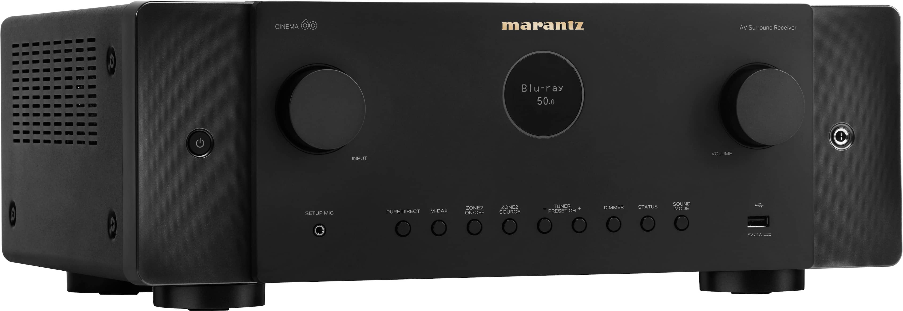 Marantz - Cinema 60 100W 7.2-Ch Bluetooth Capable with HEOS 8K Ultra HD HDR Compatible A/V Home Theater Receiver with Alexa - Black