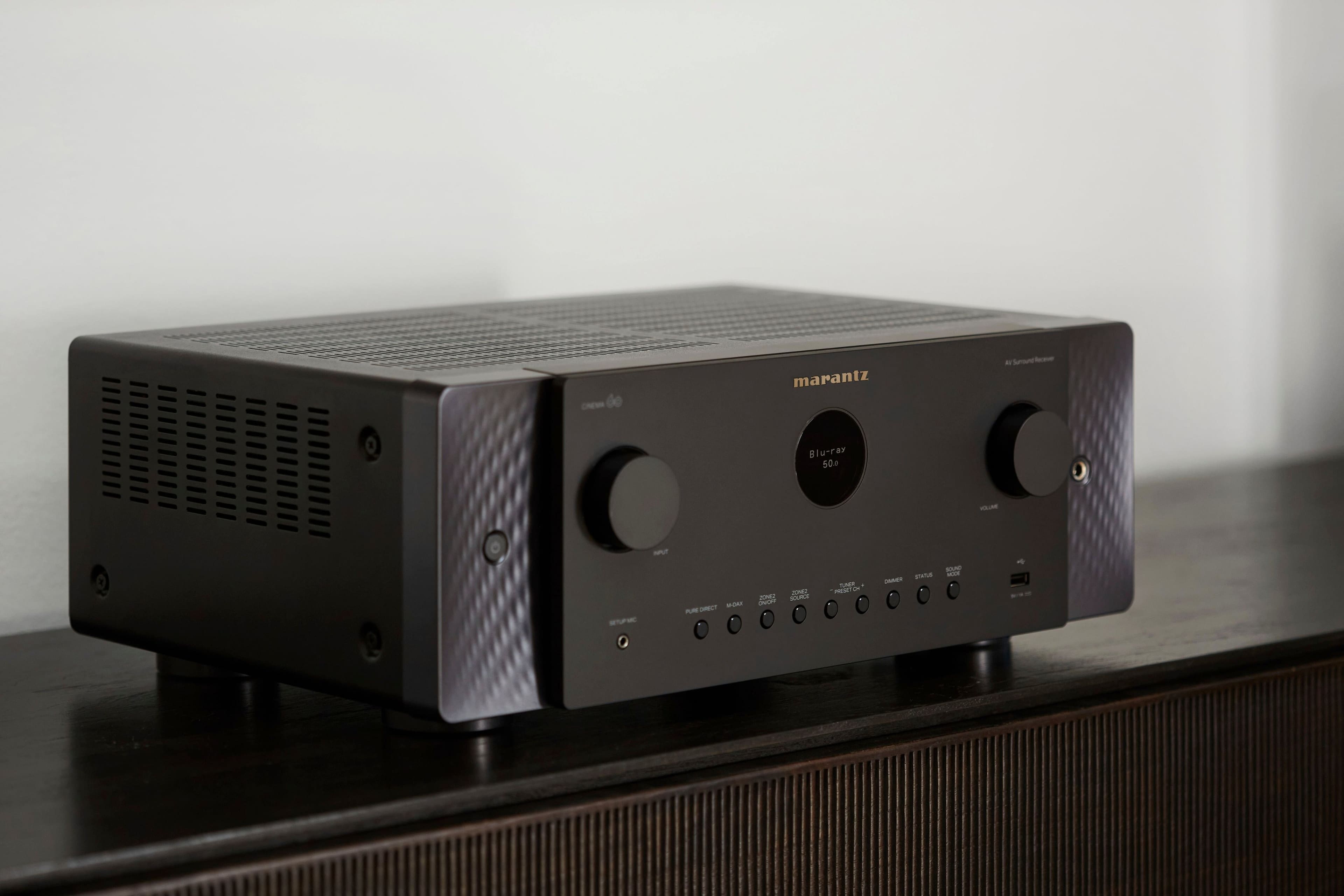 Marantz - Cinema 60 100W 7.2-Ch Bluetooth Capable with HEOS 8K Ultra HD HDR Compatible A/V Home Theater Receiver with Alexa - Black