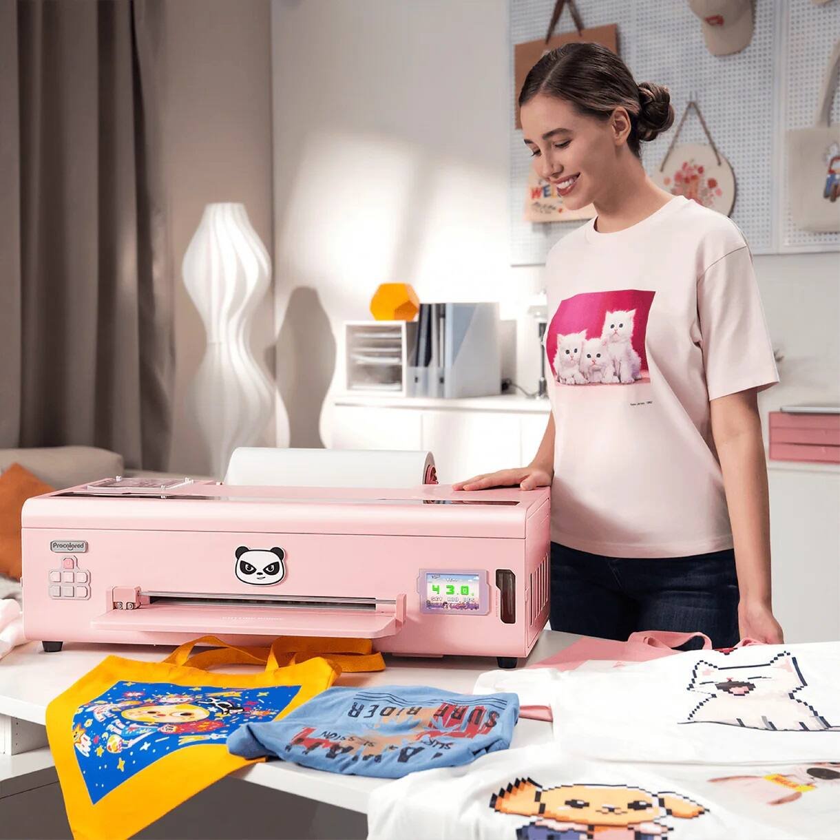 Procolored - K13 Lite A3 DTF Printer with Smokeless Oven, T-Shirt Printing, LiteHead Technology for Apparel Business - Pink