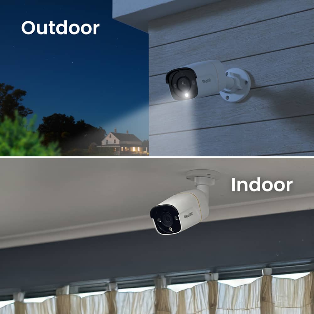 Reolink - 8-Channel, 4 - Bullet Camera Indoor/Outdoor 4K+ 12MP PoE 2TB NVR Security Surveillance System - White