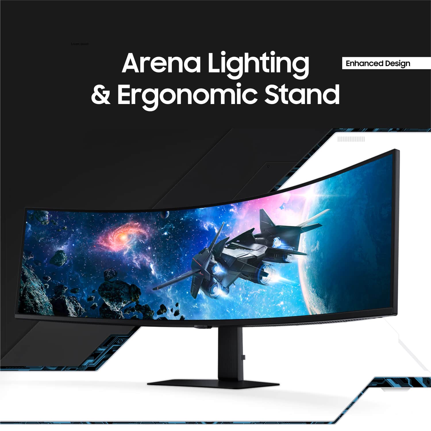 Samsung - 49" Odyssey 1000R Curved Dual QHD 240Hz 1ms FreeSync Gaming Monitor with HDR1000 (HDMI x2, DP, USB) - Black