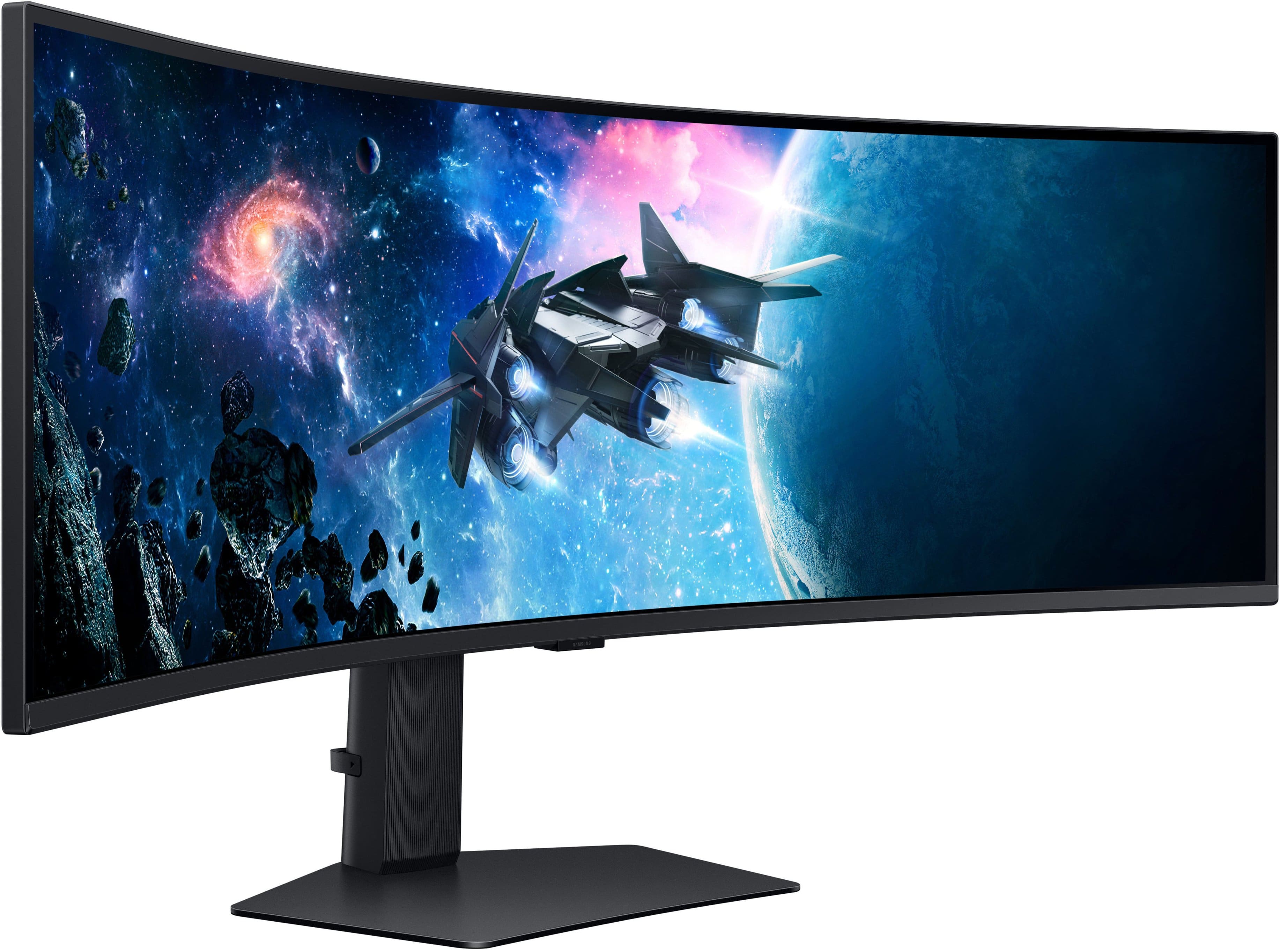 Samsung - 49" Odyssey 1000R Curved Dual QHD 240Hz 1ms FreeSync Gaming Monitor with HDR1000 (HDMI x2, DP, USB) - Black