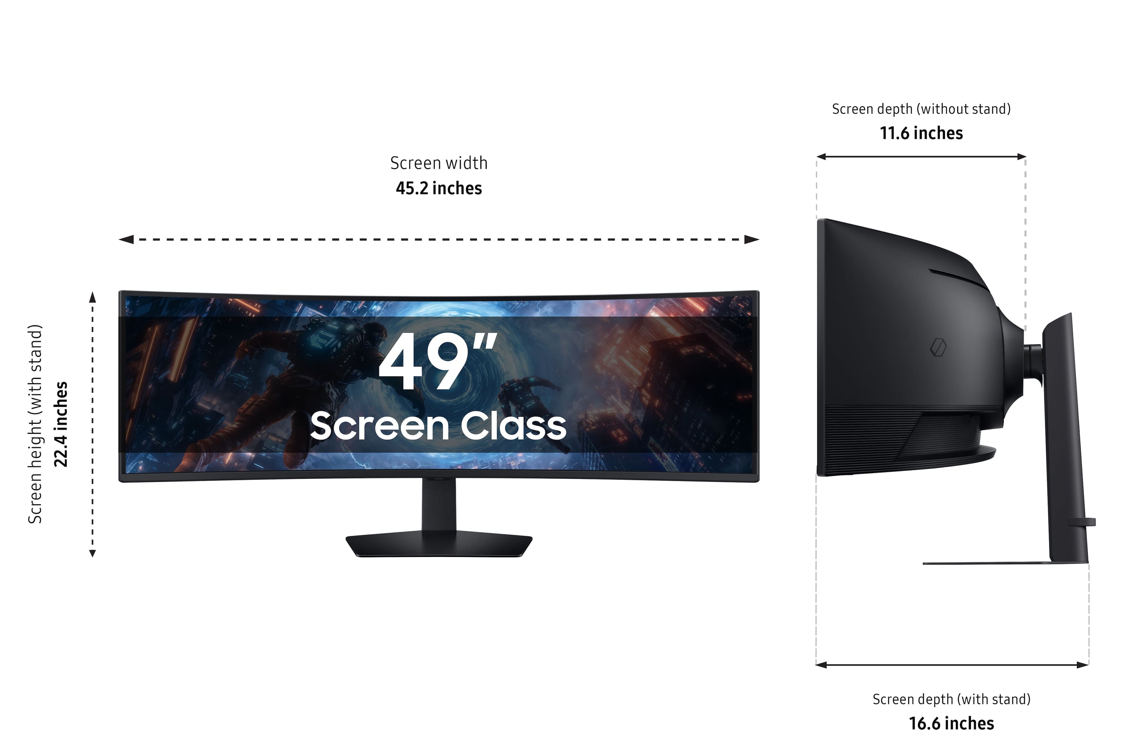 Samsung - 49" Odyssey G9 G91F 1000R Curved Dual QHD 144Hz 1ms AMD FreeSync Premium Pro Gaming Monitor with HDR600 (HDMI x2,DP,USB) - Black