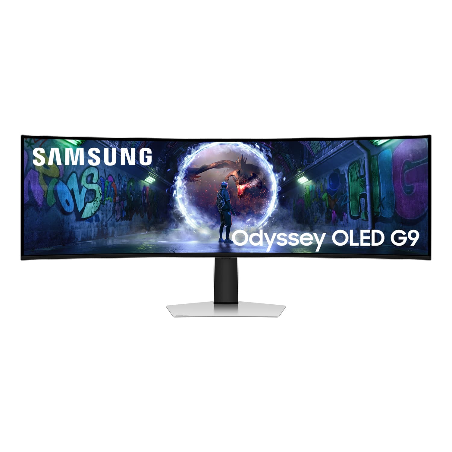 Samsung - 49" Odyssey OLED G9 (G93SD) Dual-QHD 240Hz 0.03ms G-Sync Compatible Curved Glare Free Gaming Monitor - Silver