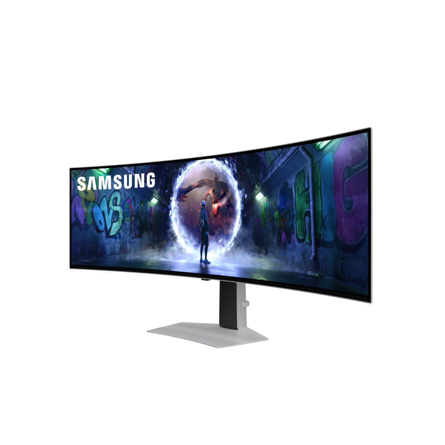 Samsung - 49" Odyssey OLED G9 (G93SD) Dual-QHD 240Hz 0.03ms G-Sync Compatible Curved Glare Free Gaming Monitor - Silver