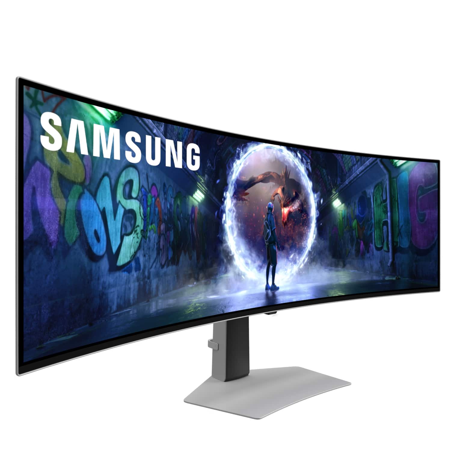 Samsung - 49" Odyssey OLED G9 (G93SD) Dual-QHD 240Hz 0.03ms G-Sync Compatible Curved Glare Free Gaming Monitor - Silver