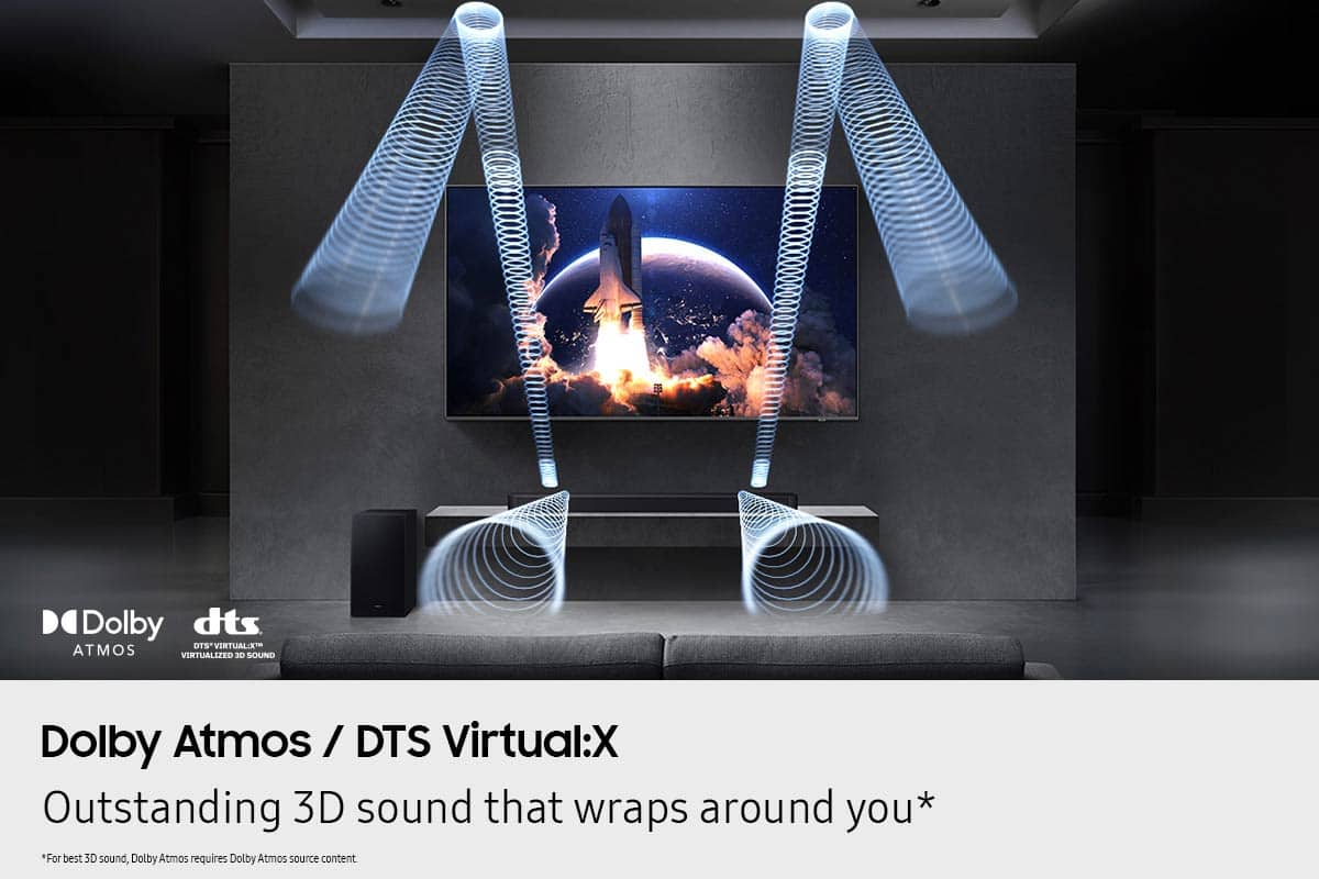 Samsung - Q-series HW-Q600F ATMOS 3.1.2 Ch Soundbar with Subwoofer - Titan Black