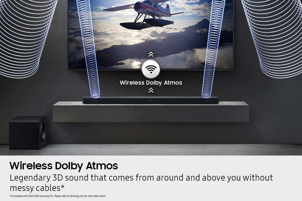 Samsung - Q-Series HW-QS750F 5.1.2 Ch Soundbar with Subwoofer and Rear Speakers - Titan Black
