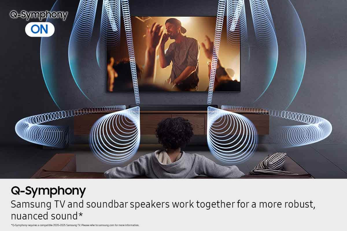 Samsung - Q-Series Soundbar HW-Q990F 11.1.4 ch w/ Subwoofer and Rear Speaker - Graphite Black