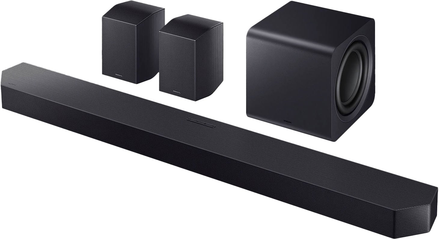 Samsung - Q-Series Soundbar HW-Q990F 11.1.4 ch w/ Subwoofer and Rear Speaker - Graphite Black