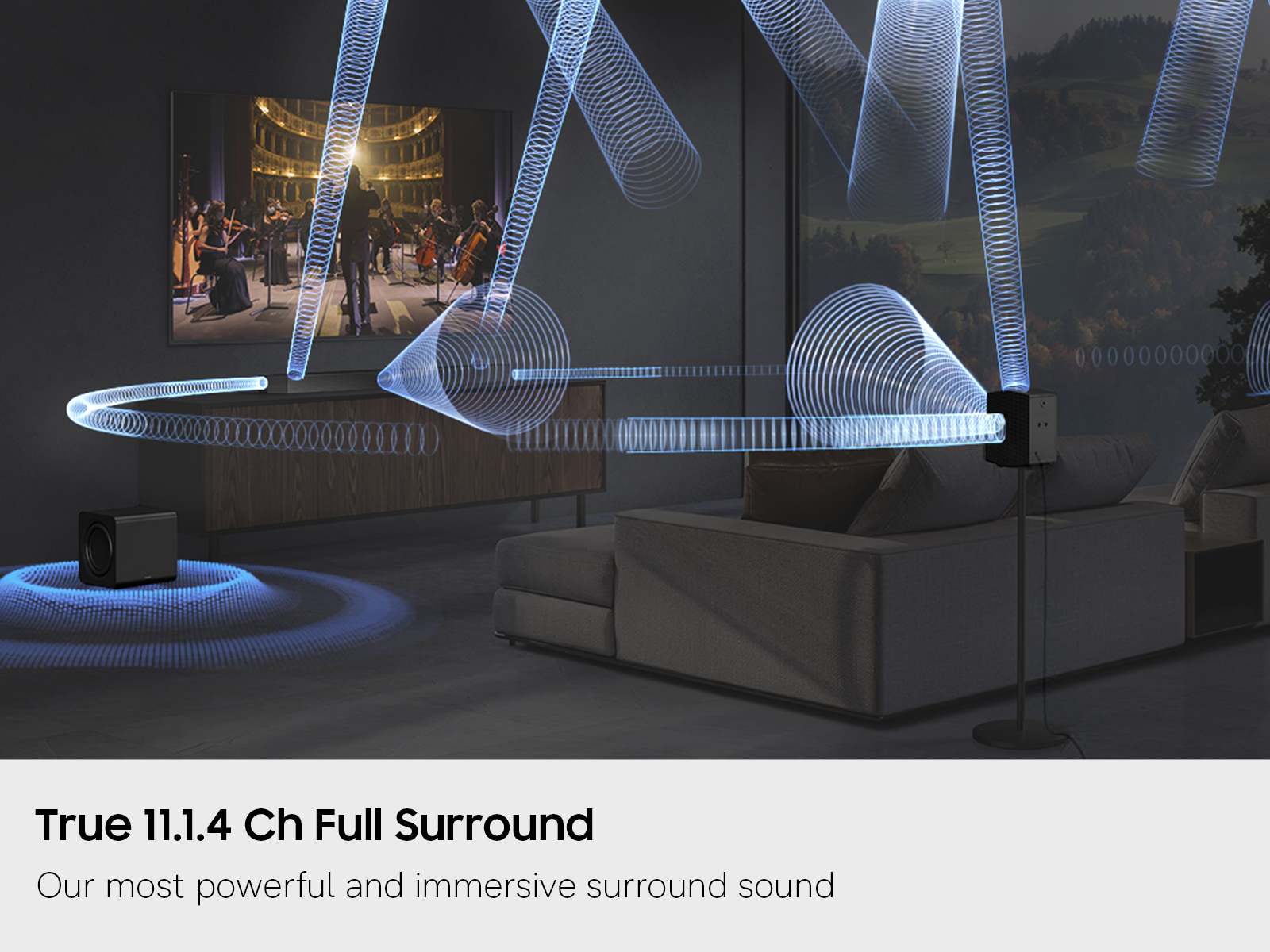 Samsung - Q-Series Soundbar HW Q990H/ZA 11.1.4 ch Subwoofer with Rear Speaker (2026) - Titan Black