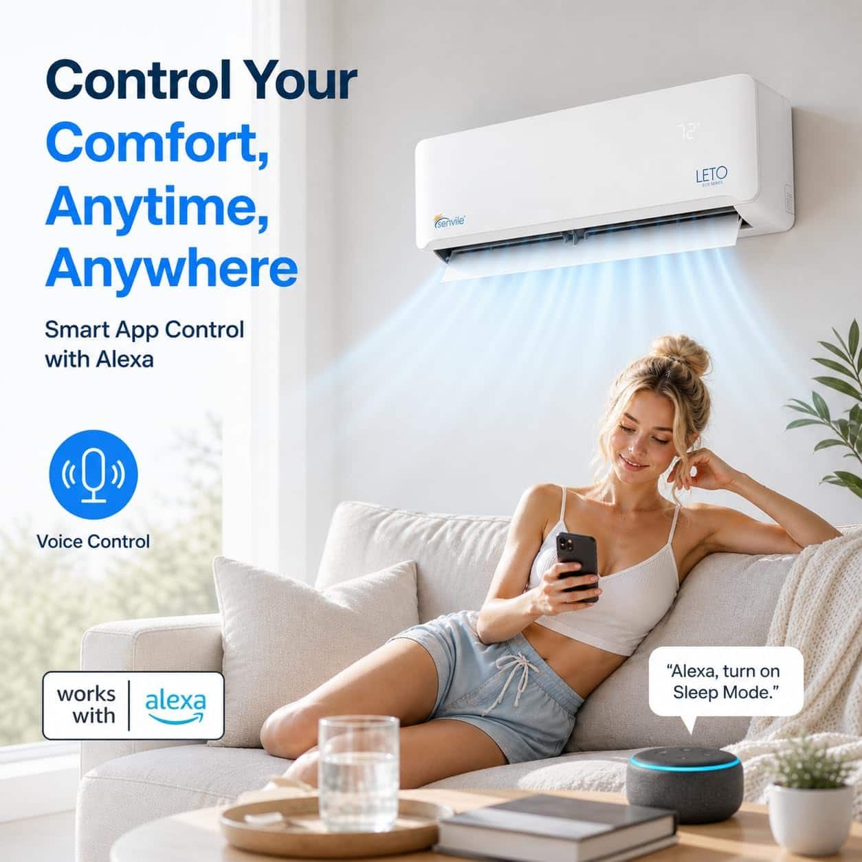 Senville - 12000 BTU Mini Split Air Conditioner - Heat Pump 220V SENL/12CD/220 - White