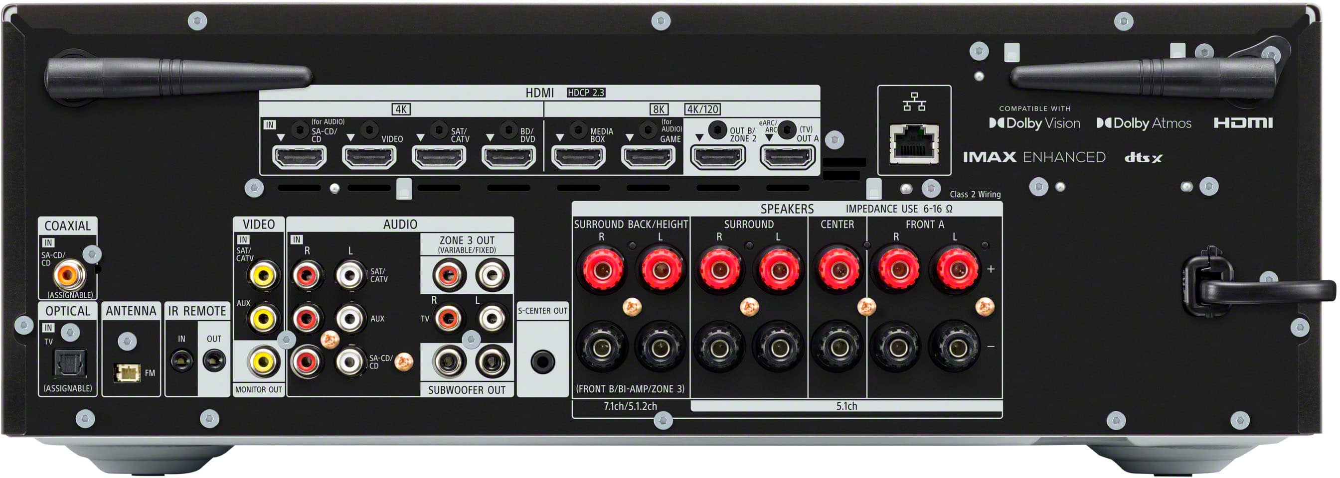 Sony - STR-AN1000 7.2 Channel Dolby Atmos & Dolby Vision 8K HDR Network A/V Receiver - Black