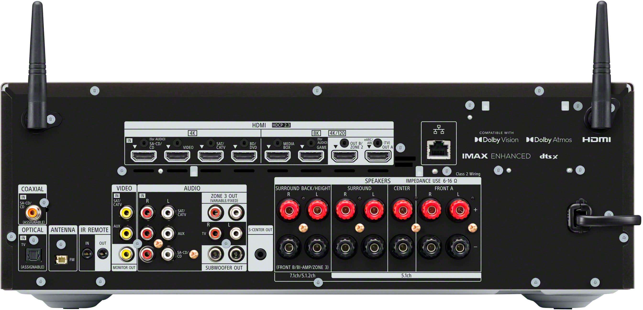 Sony - STR-AN1000 7.2 Channel Dolby Atmos & Dolby Vision 8K HDR Network A/V Receiver - Black