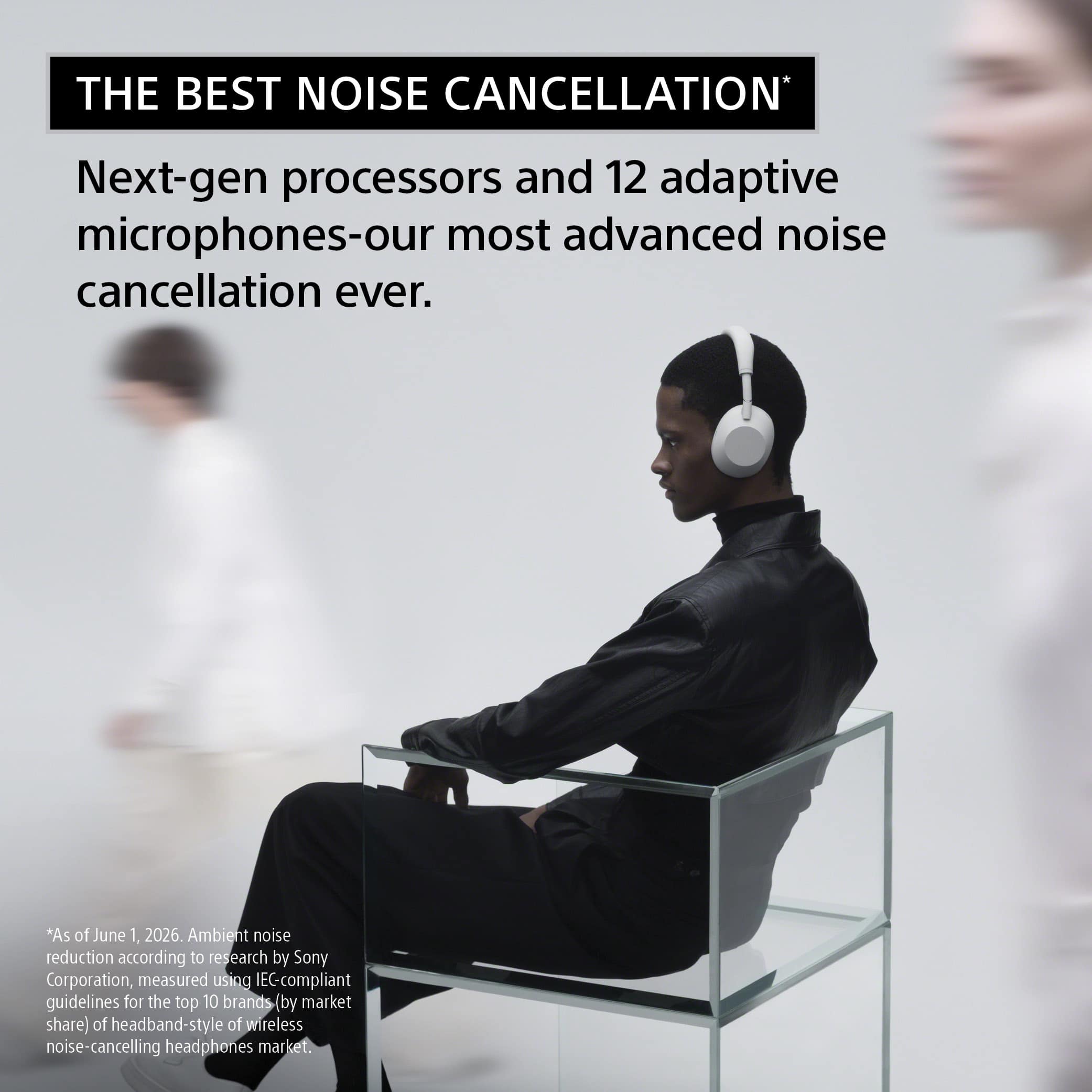 Sony - WH-1000XM6- Best Wireless Noise Cancelling Headphones - Black