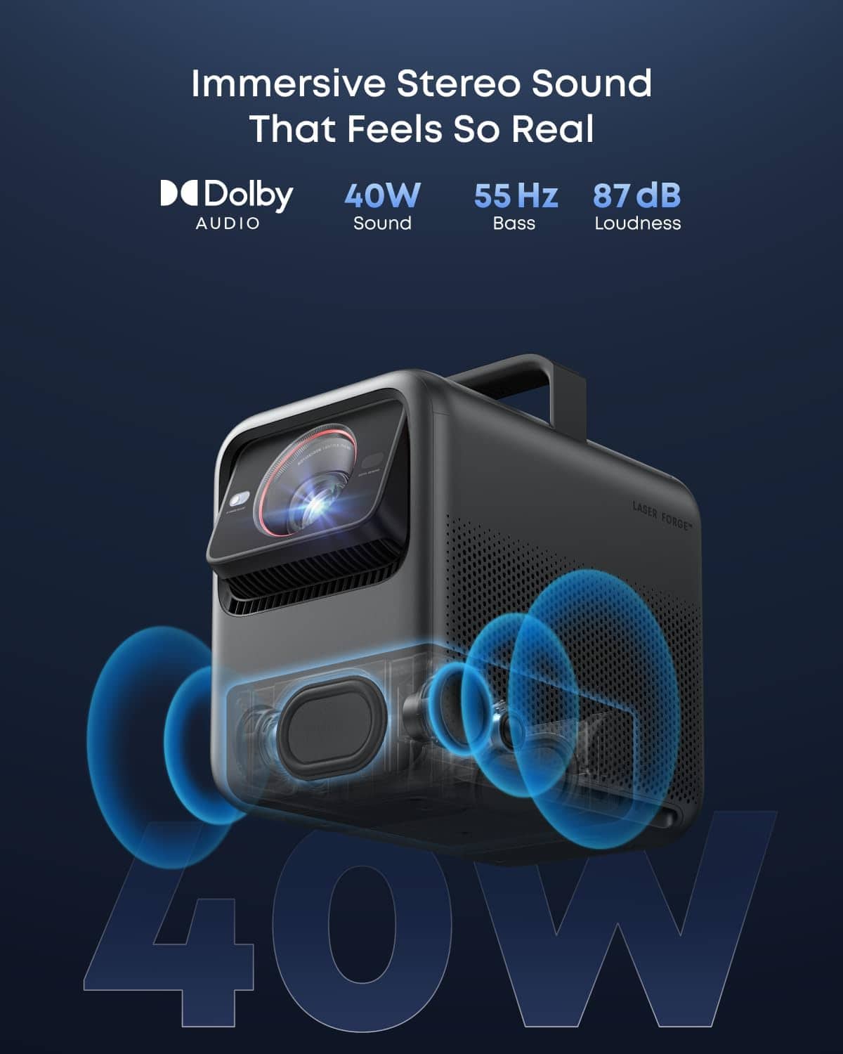 Soundcore - NEBULA X1 Triple Laser 4K Projector - Black