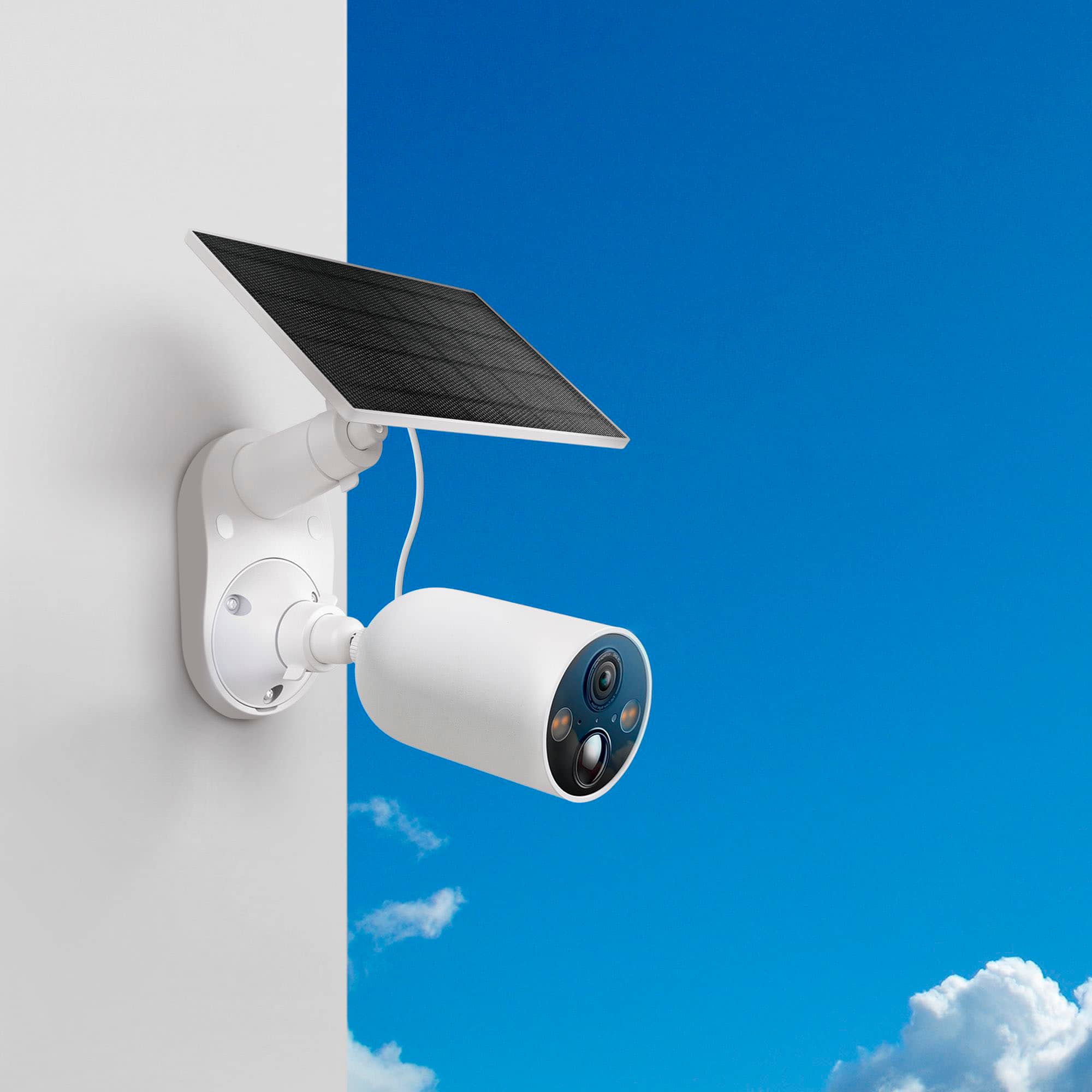 TP-Link - Tapo Outdoor Battery-Powered Wireless 2K Security Camera with Solar Panels (4-Pack) - No Monthly Fees - White