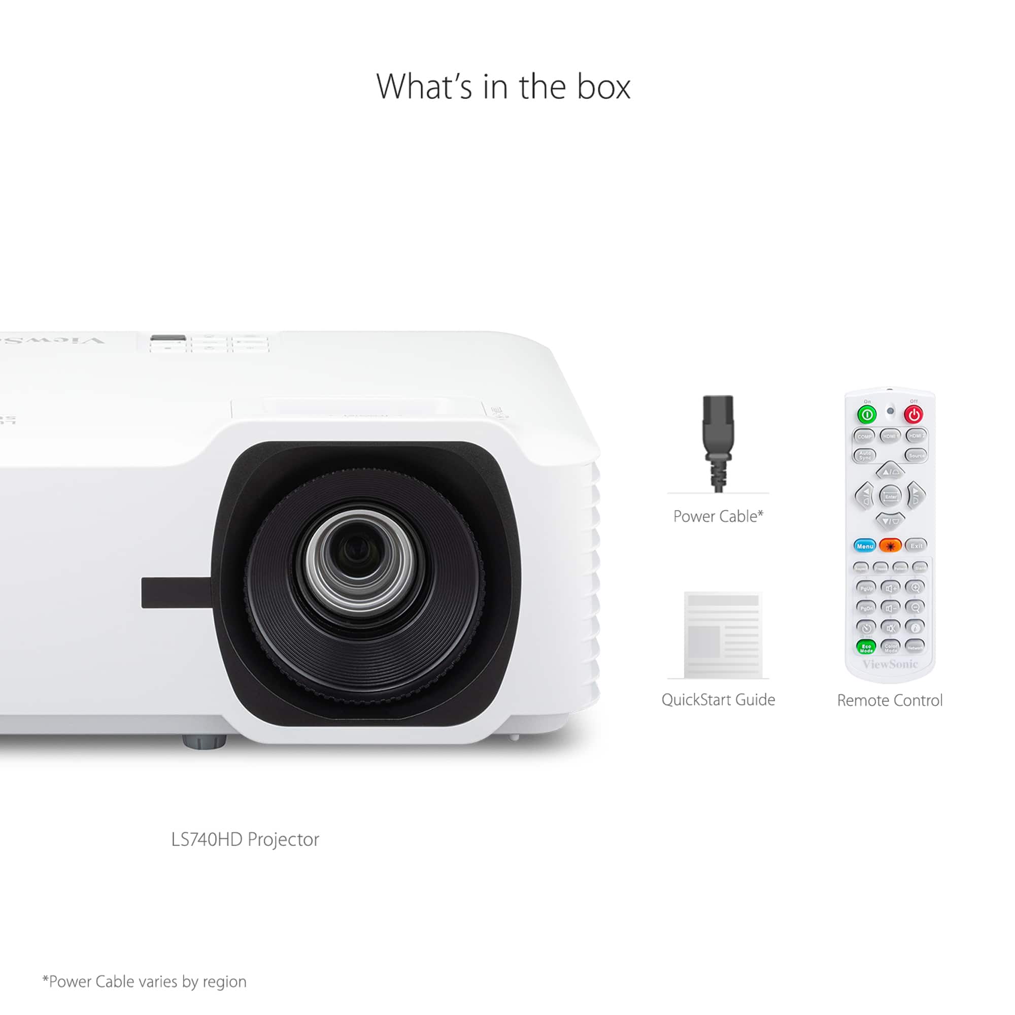 ViewSonic - LS740HD 5,000 ANSI Lumens 1080p Laser Installation Projector - White