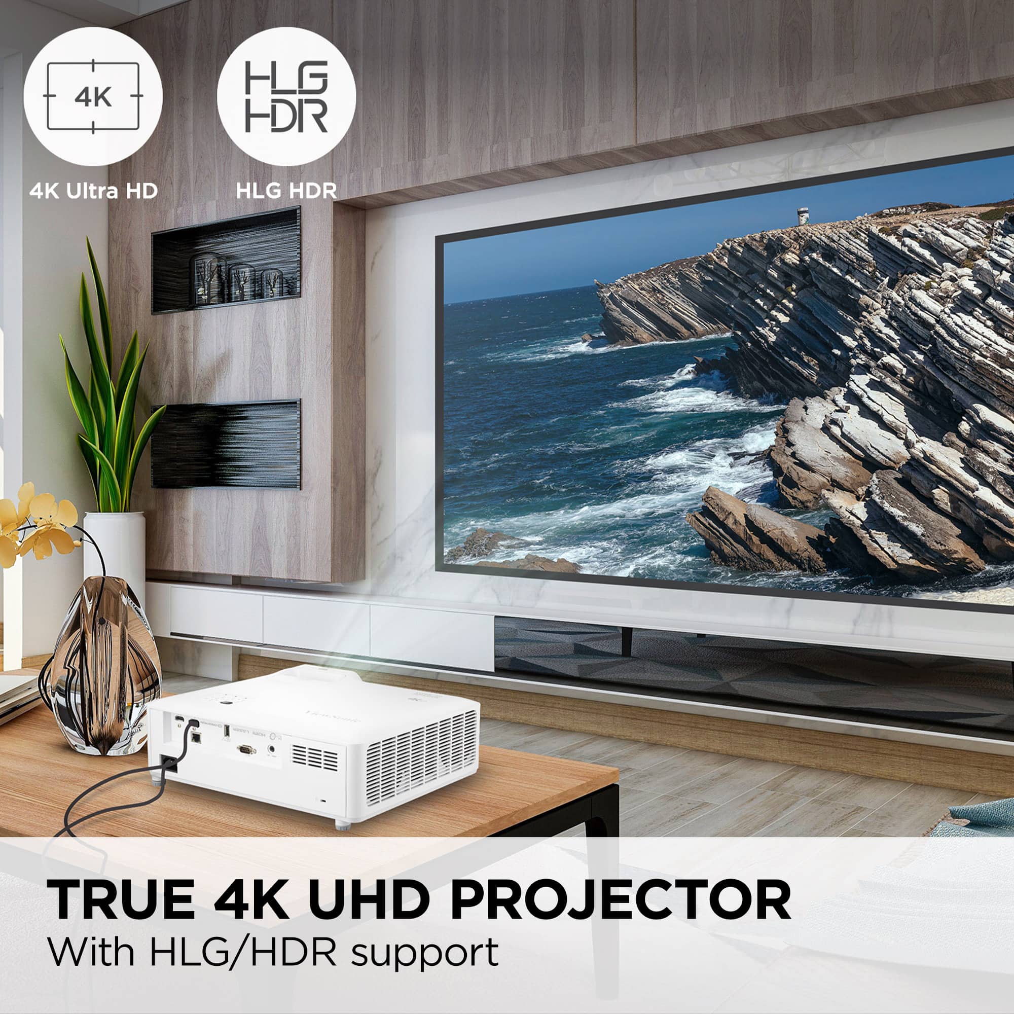ViewSonic - LS901-4K UHD 4K 5500 Lumens Laser Projector (HDMI, USB-A) - White