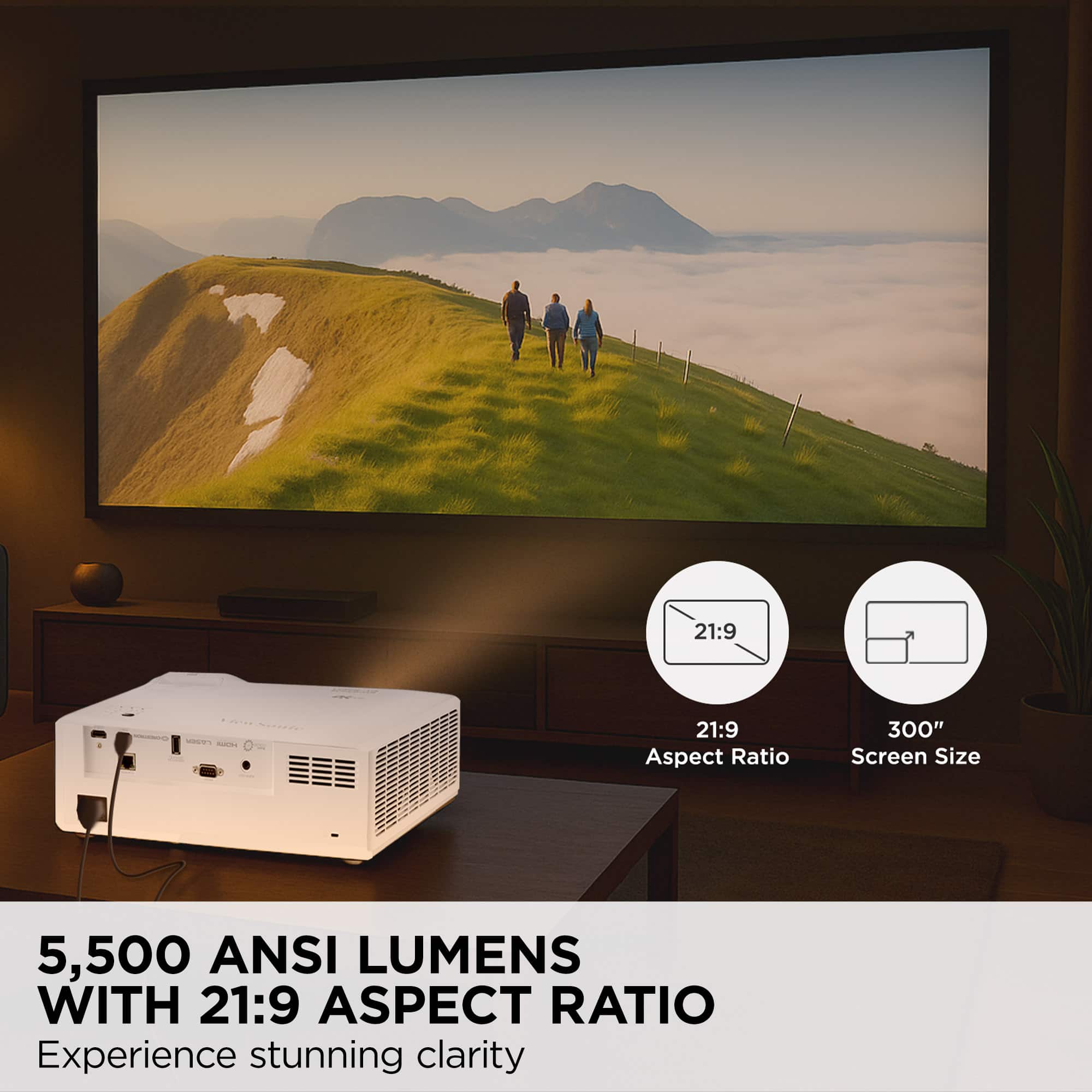 ViewSonic - LS901-4K UHD 4K 5500 Lumens Laser Projector (HDMI, USB-A) - White