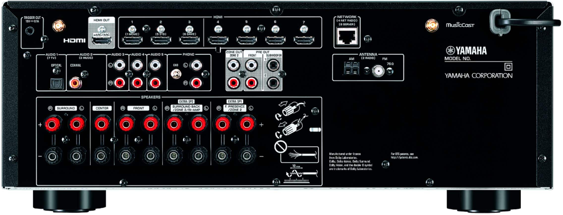 Yamaha - RX-V6A 7.2-channel AV Receiver with 8K HDMI and MusicCast - Black